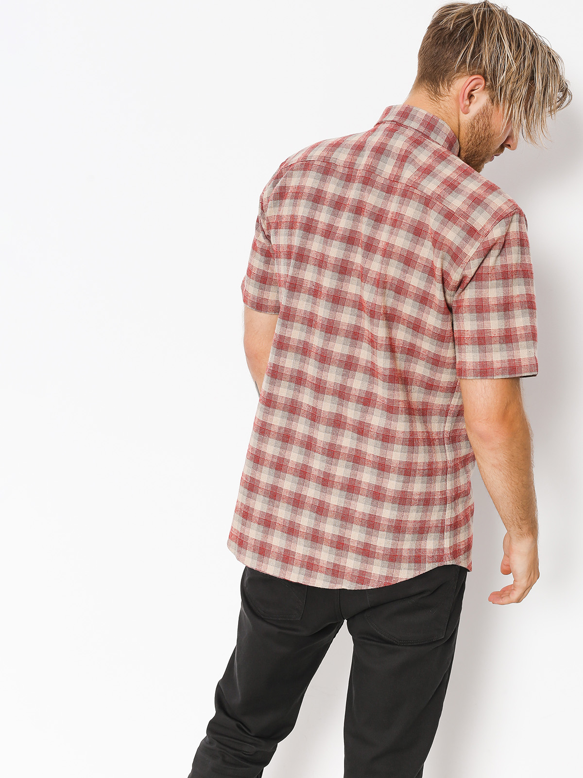 Koszula Brixton Script (red/light heather grey)