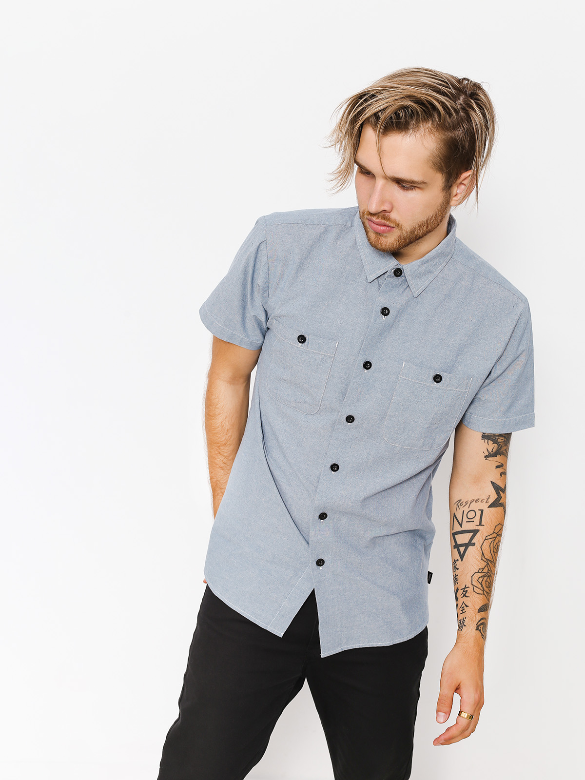 Koszula Brixton Reeve (white/blue)