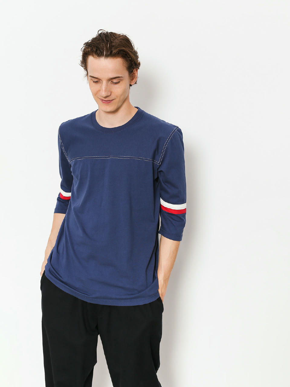 T-shirt Brixton Johan 3/4 Slv (washed navy)