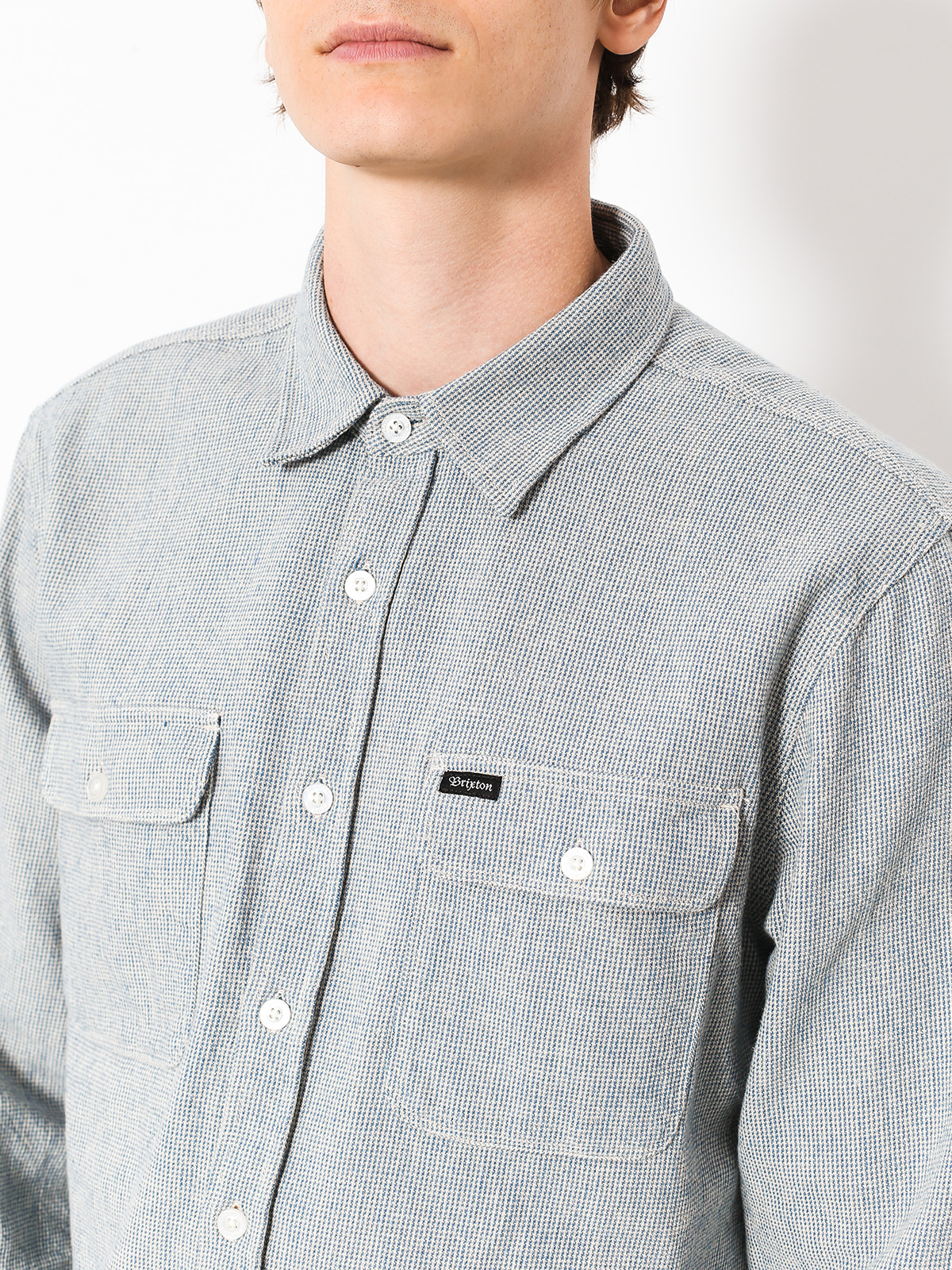 Koszula Brixton Bowery Ls Flannel (off white/dusty blue)