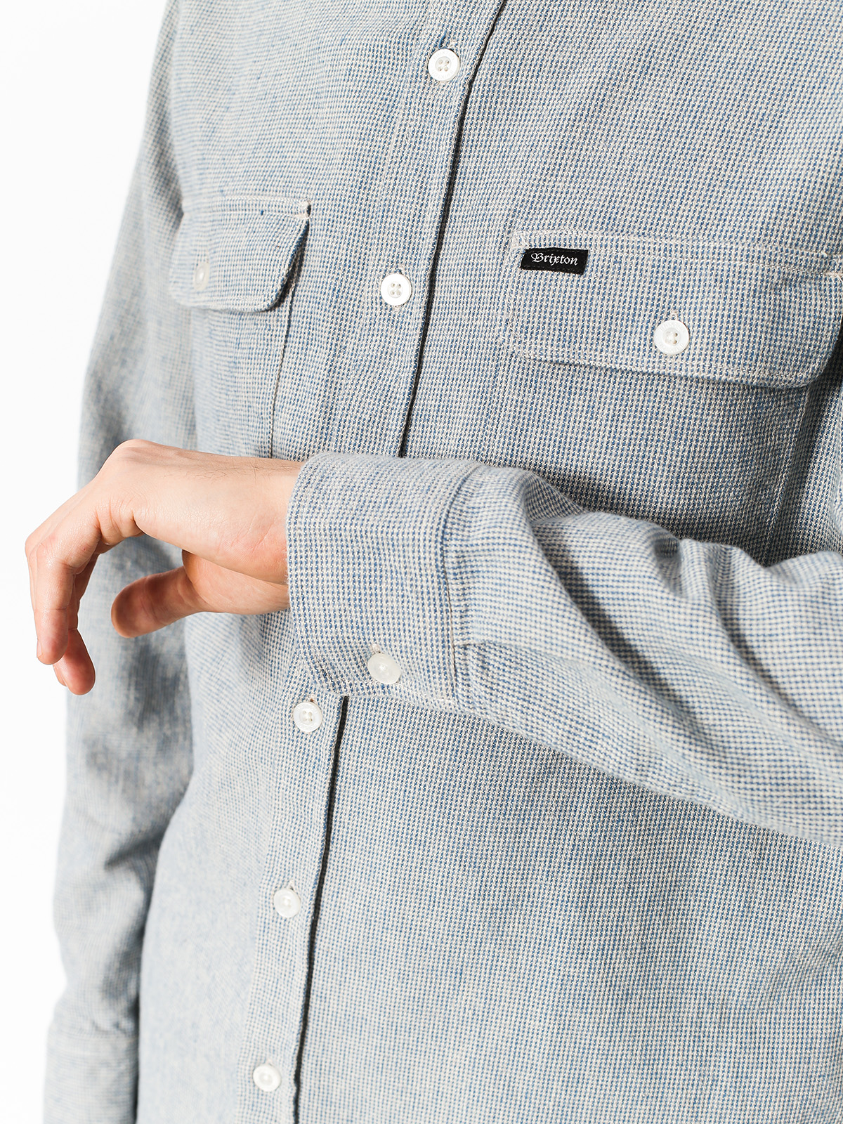 Koszula Brixton Bowery Ls Flannel (off white/dusty blue)