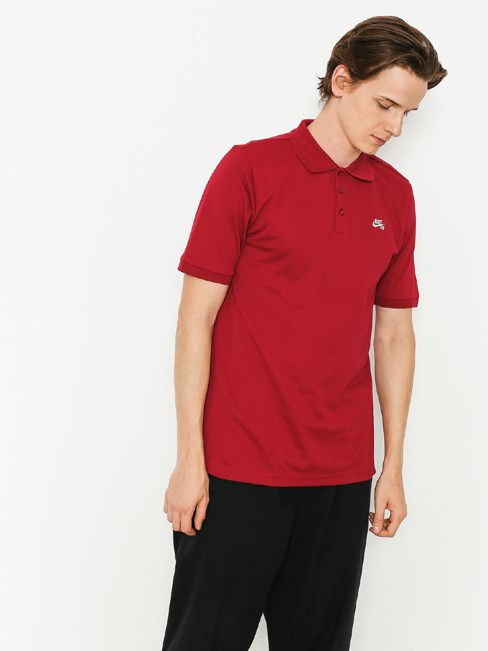 Polo Nike SB Sb Dri Fit Pique (red crush/white)