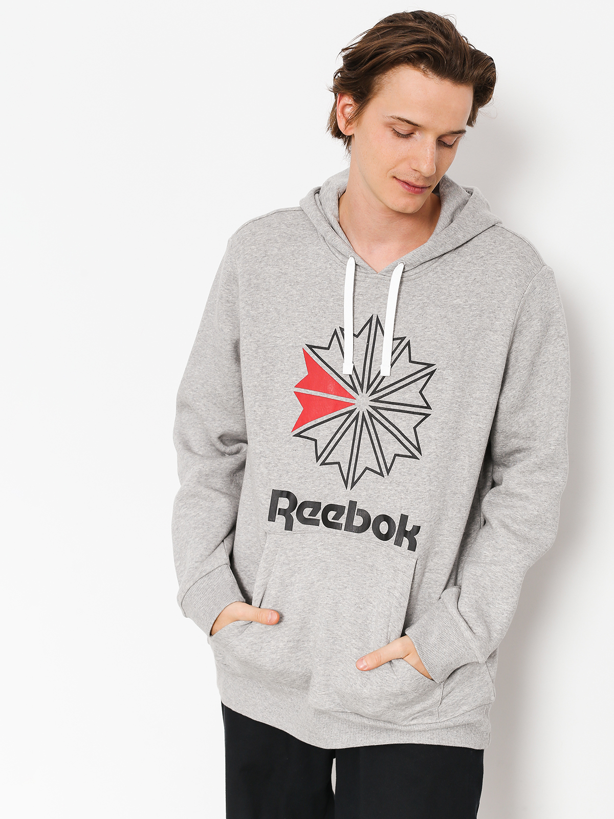Bluza z kapturem Reebok F Star HD (medium grey heather/black)