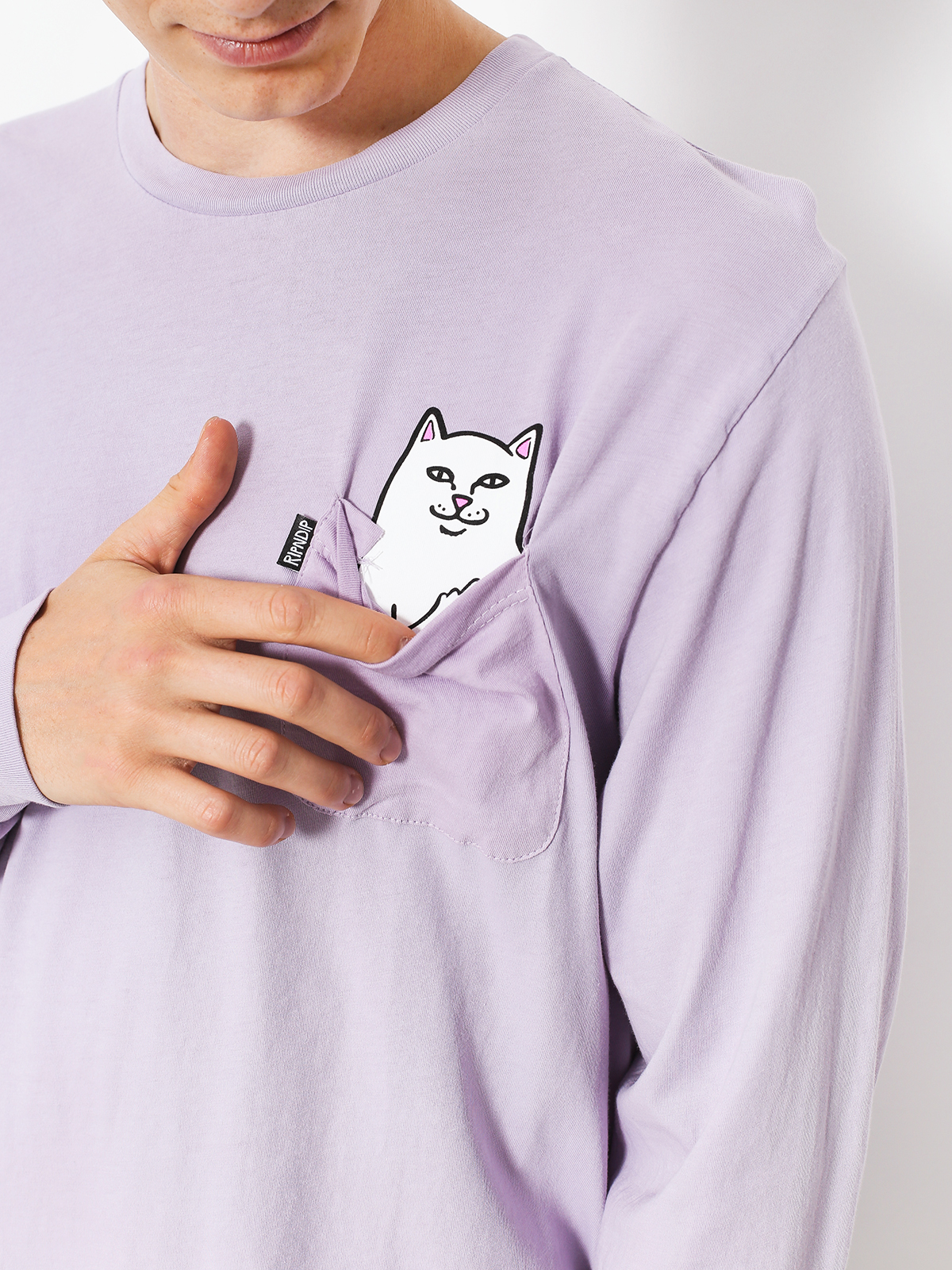 Longsleeve RipNDip Lord Nermal Pocket (lavender)
