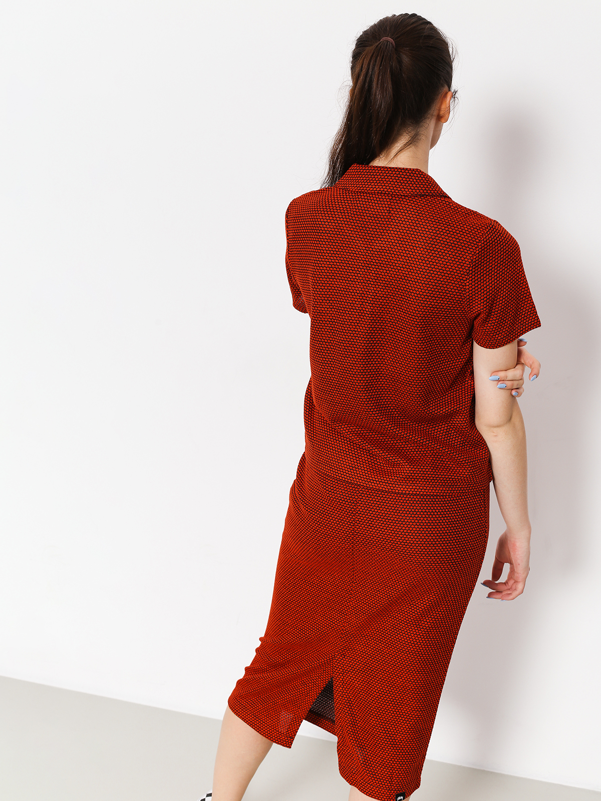 Polo Stussy Faye S Sl Zip Collar Wmn (orange)