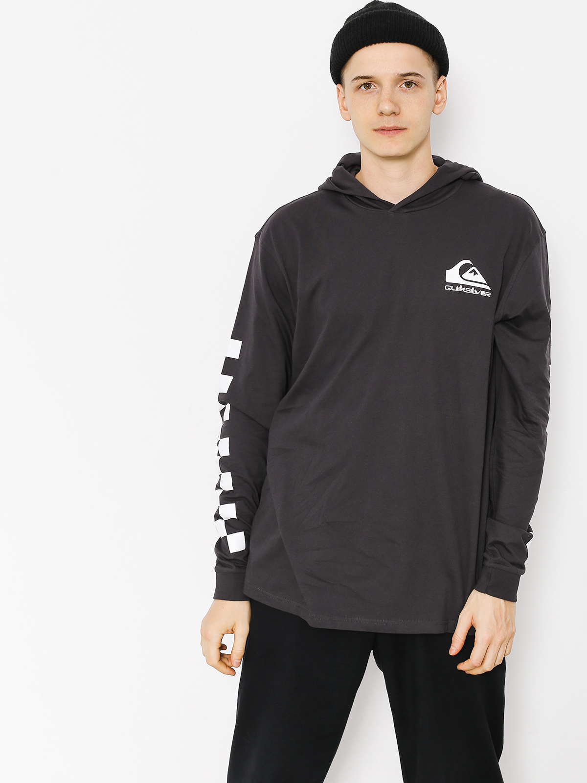 Longsleeve z kapturem Quiksilver Original Hood Iet (tarmac)