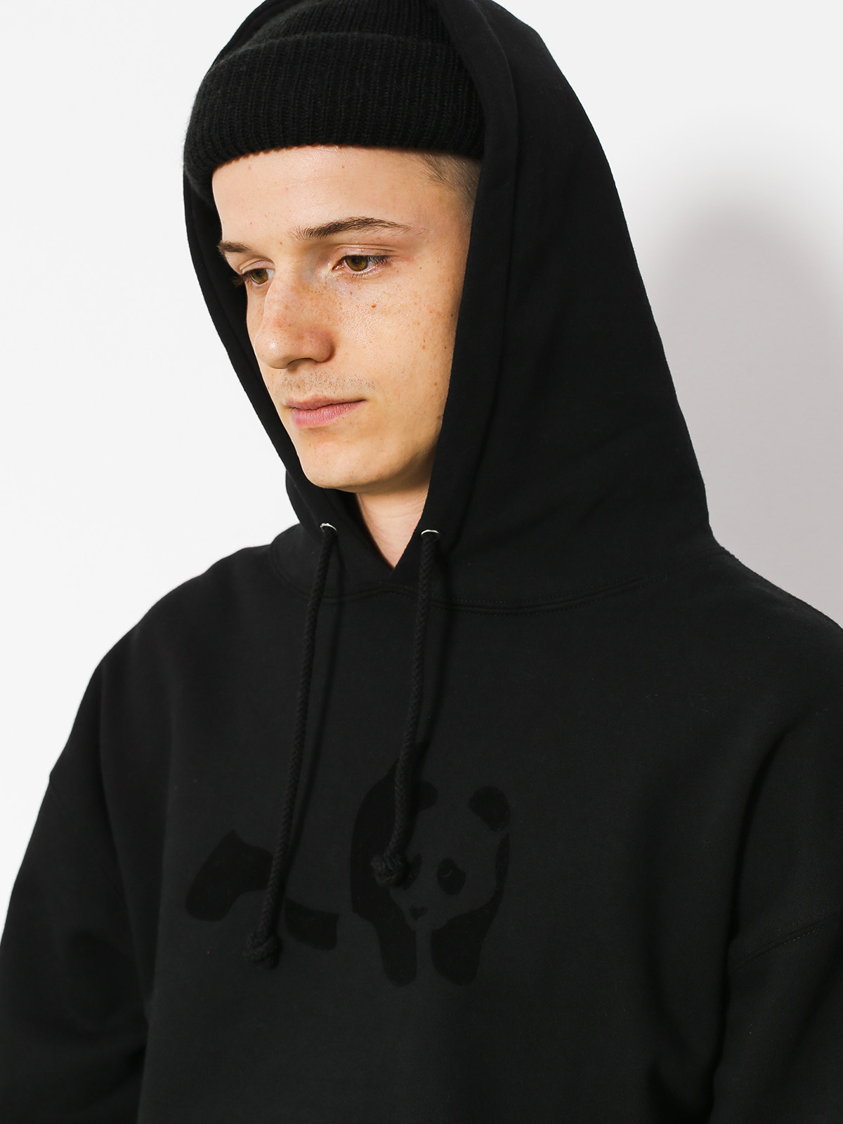 Bluza z kapturem Enjoi Panda Flocking HD (black)