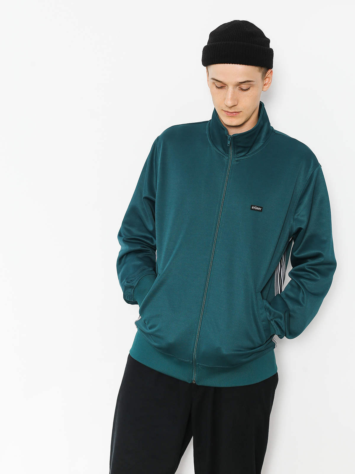 Bluza Stussy Textured Rib Track (dark teal)
