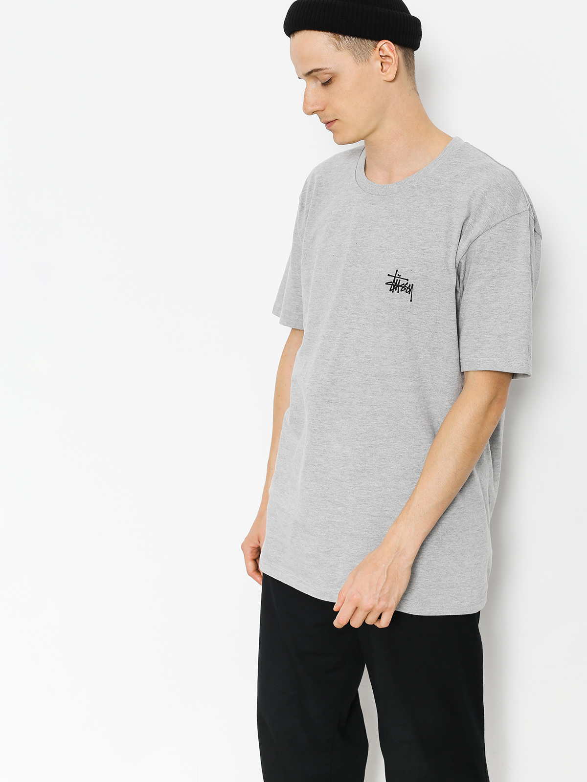 T-shirt Stussy Basic Stussy (grey heather)