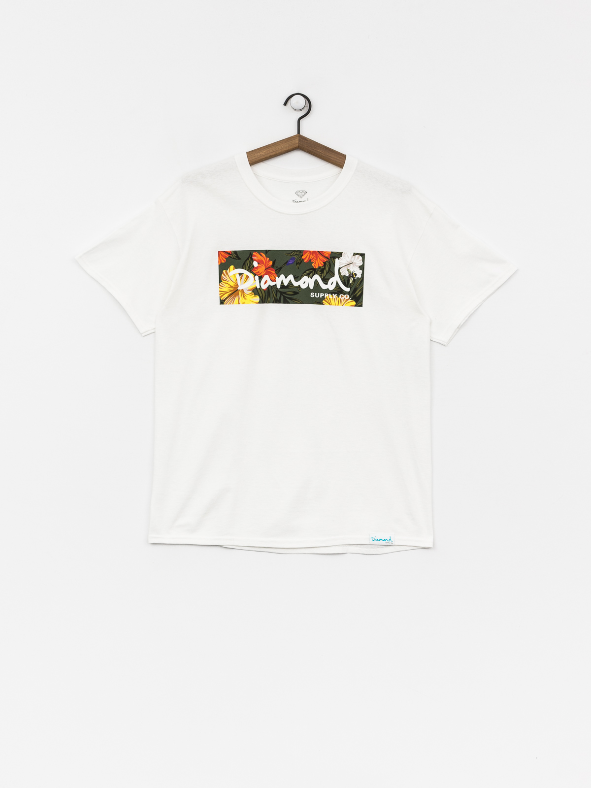T-shirt Diamond Supply Co. Aloha Floral Box Logo (white)
