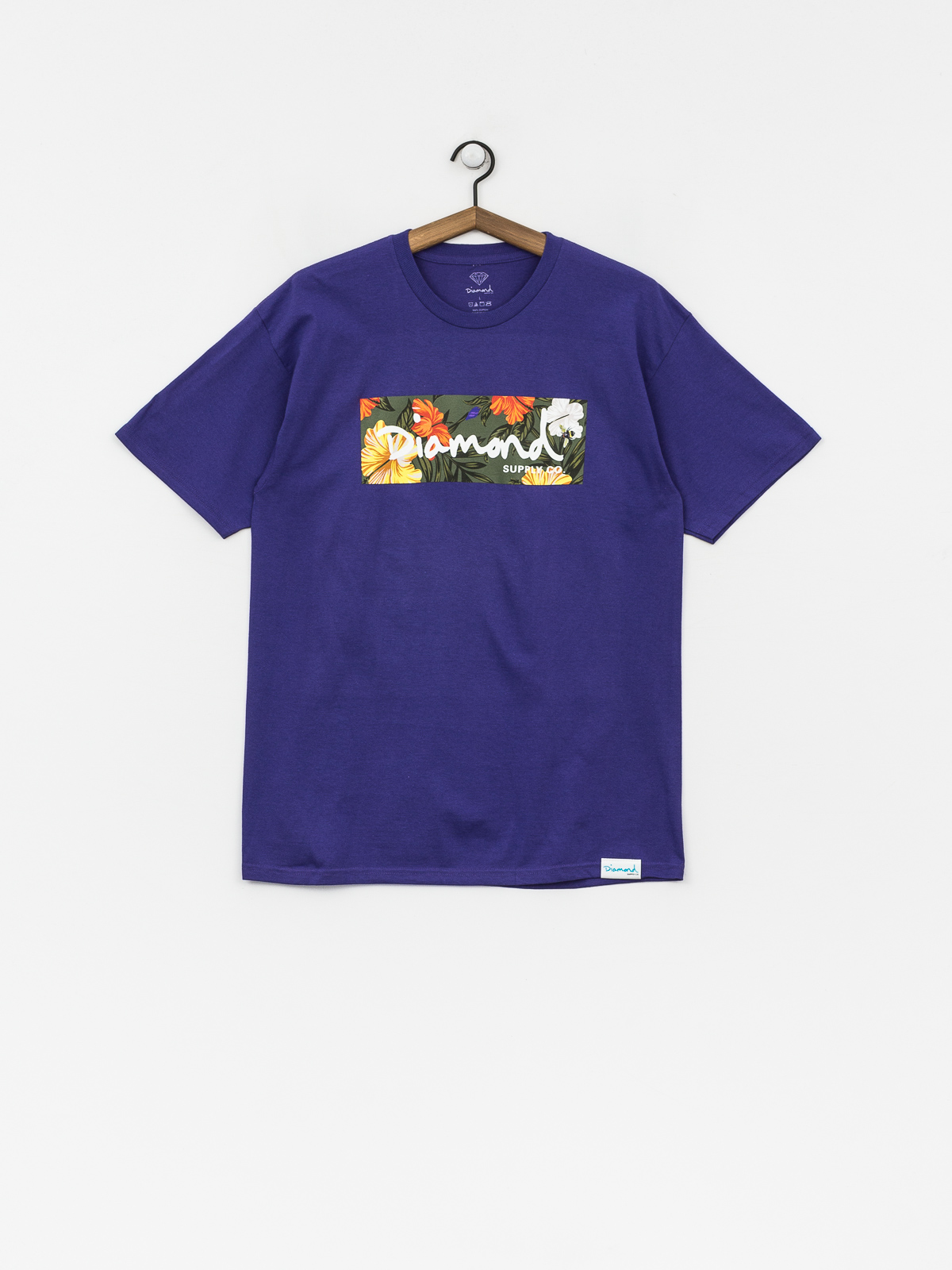 T-shirt Diamond Supply Co. Aloha Floral Box Logo (purple)