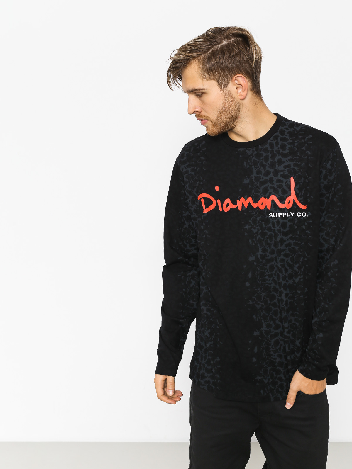 Longsleeve Diamond Supply Co. Cheetah Canvas Ls (black)