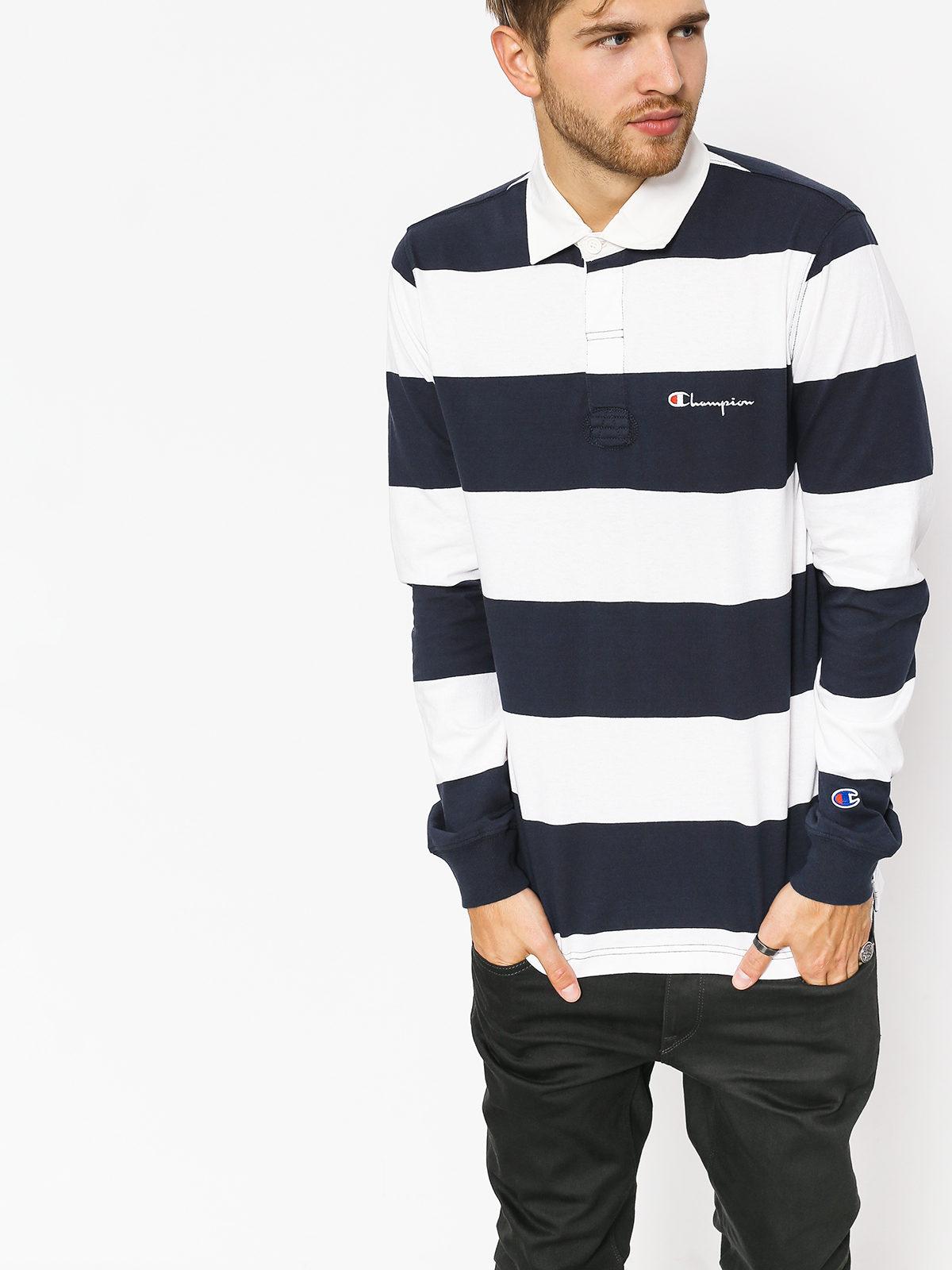 Longsleeve Champion Long Sleeve Polo T Shirt (nny/wht)
