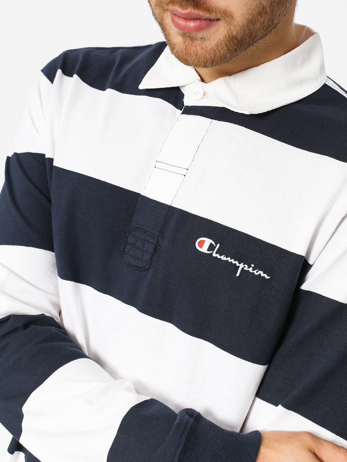 Longsleeve Champion Long Sleeve Polo T Shirt (nny/wht)