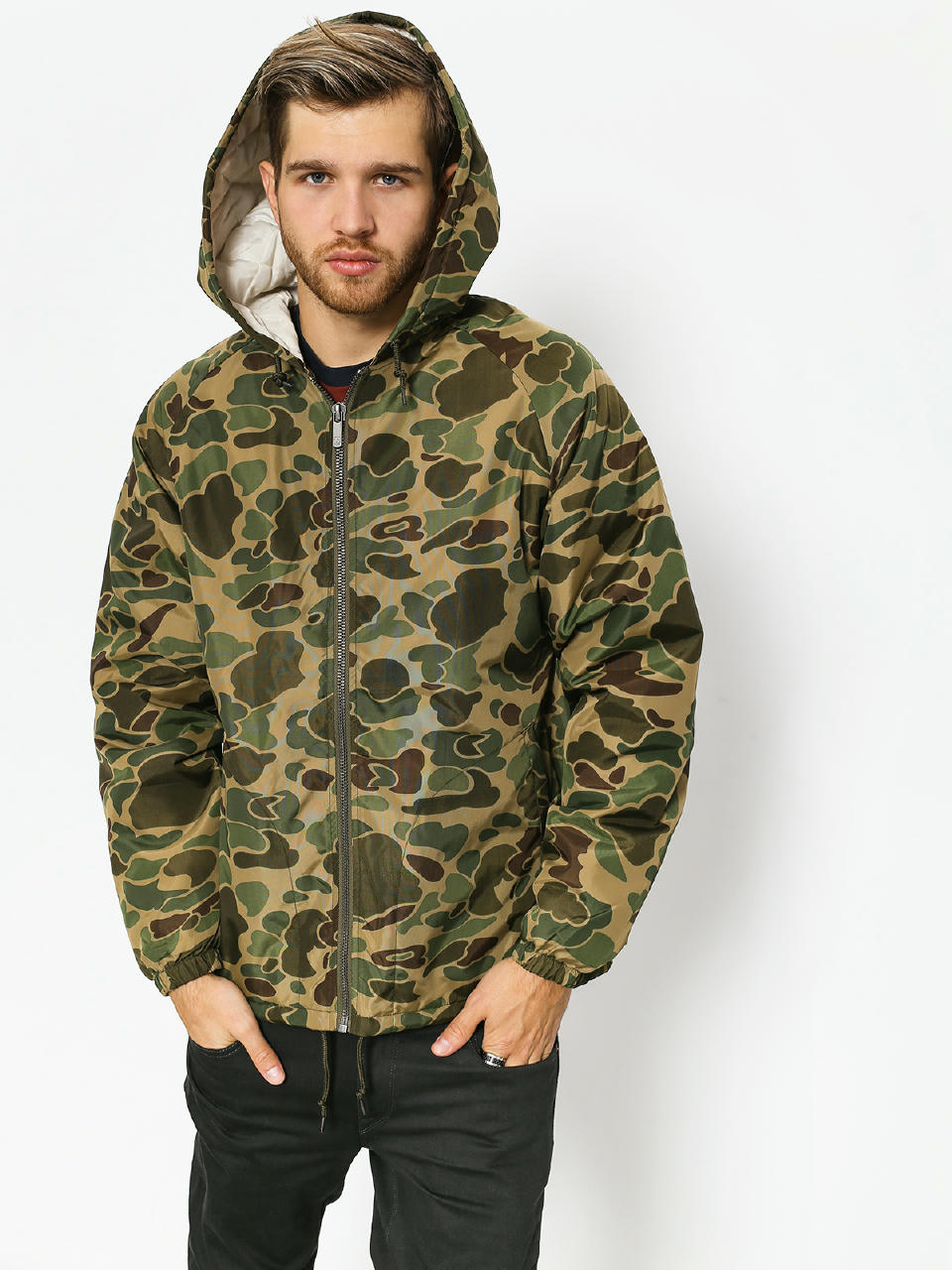 Kurtka Brixton Claxton Sherpa (olive camo)