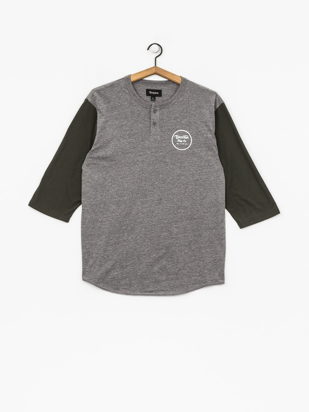 T-shirt Brixton Wheeler 3/4 Slv Hnly (heather grey/pine)