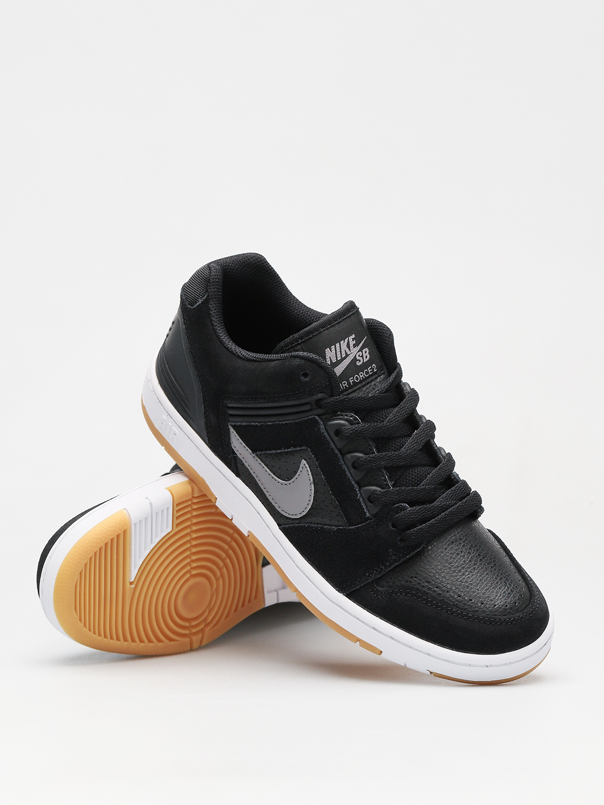 Buty Nike SB Sb Air Force II Low (black/gunsmoke white gum light brown)