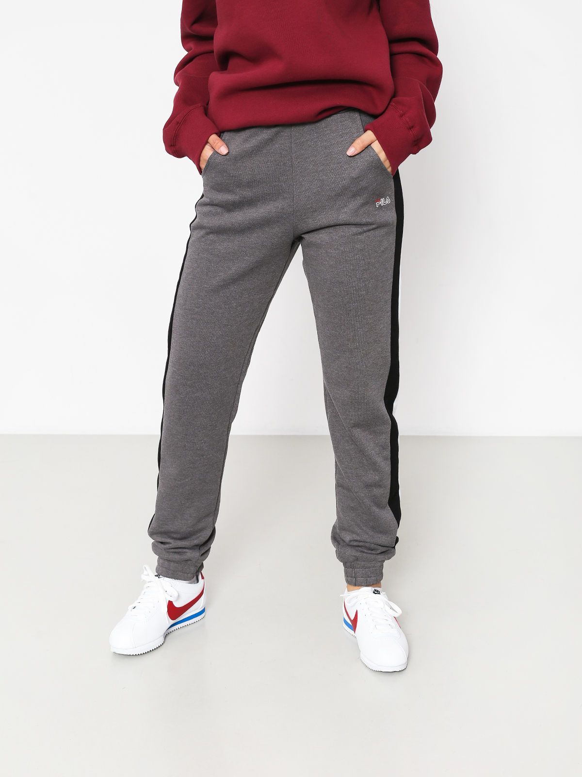 Spodnie Fila Crown Cuff Wmn (mid grey melange)
