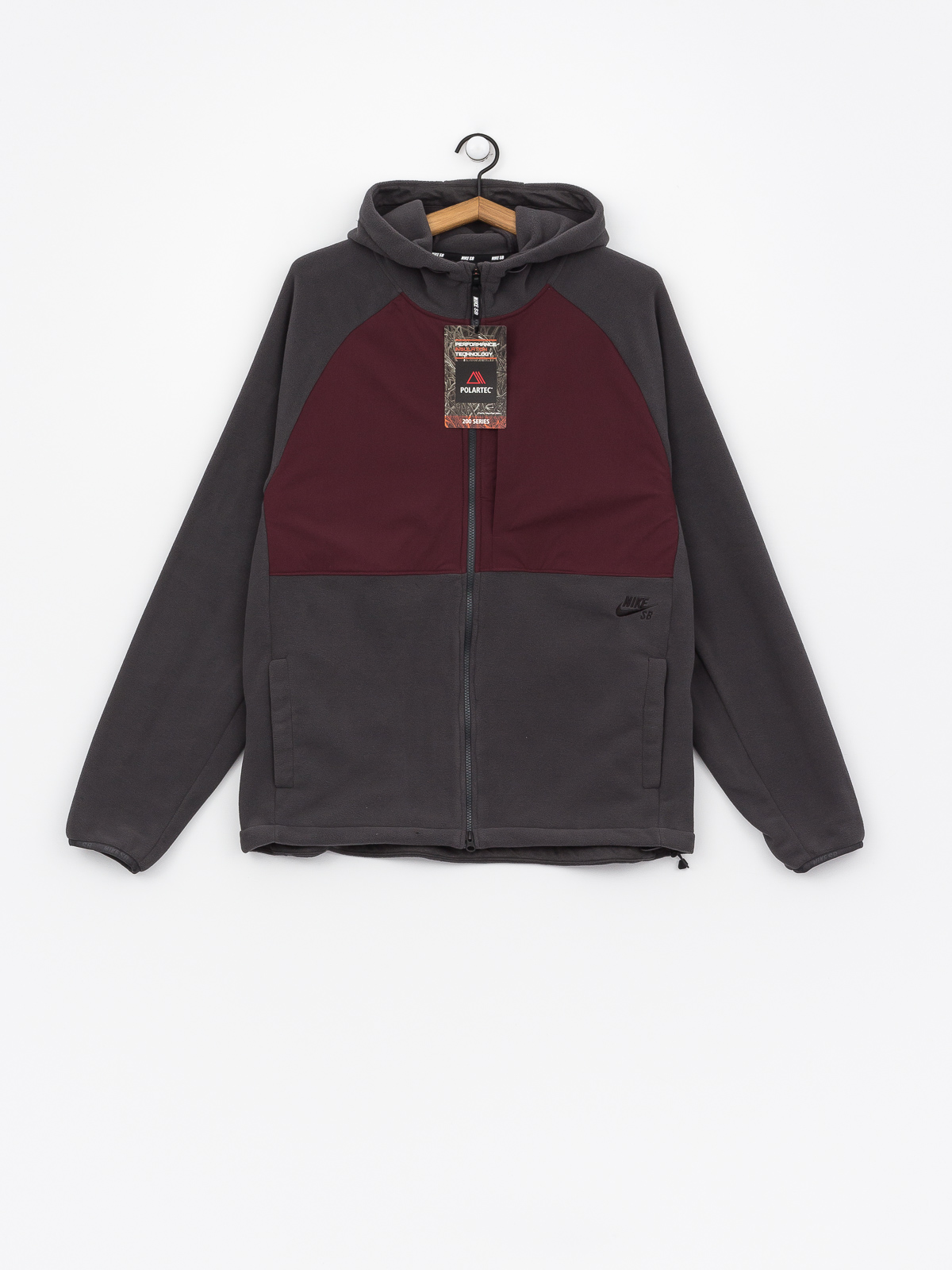 Bluza z kapturem Nike SB Sb Hoodie Fz Polartec ZHD (anthracite/burgundy crush/black)