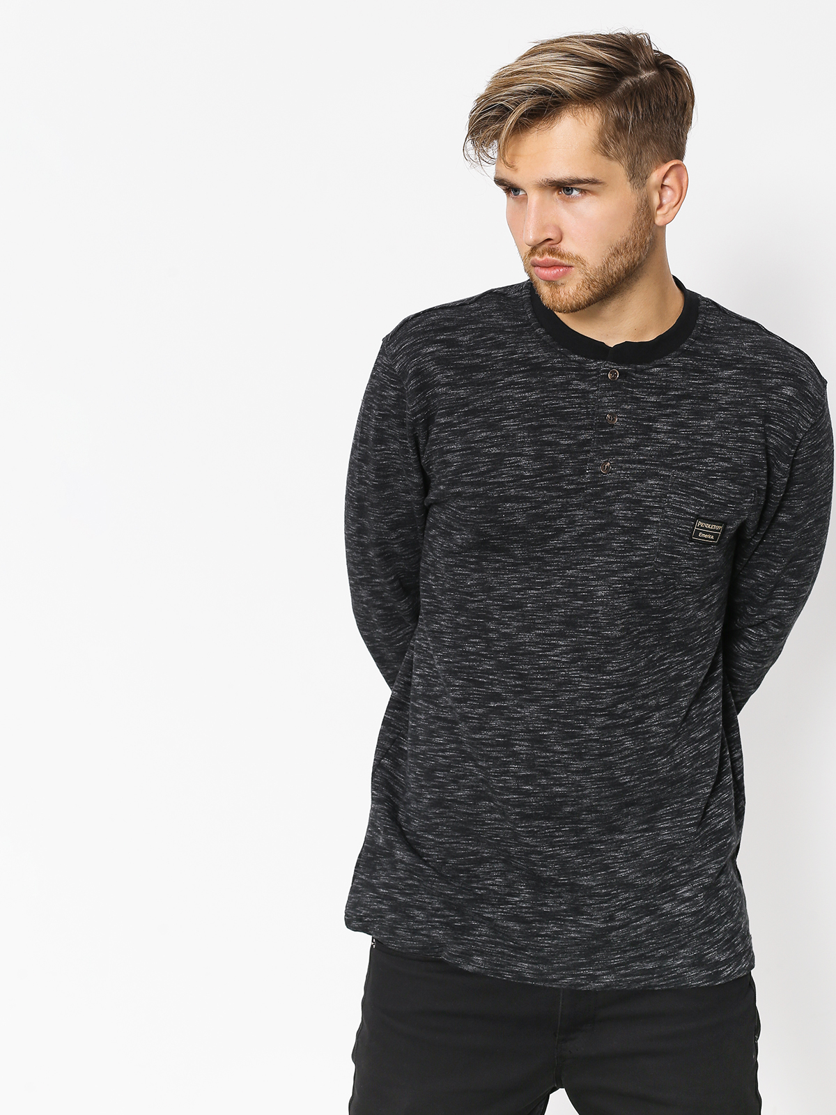 Longsleeve Emerica Pendleton Henley Ls (black)