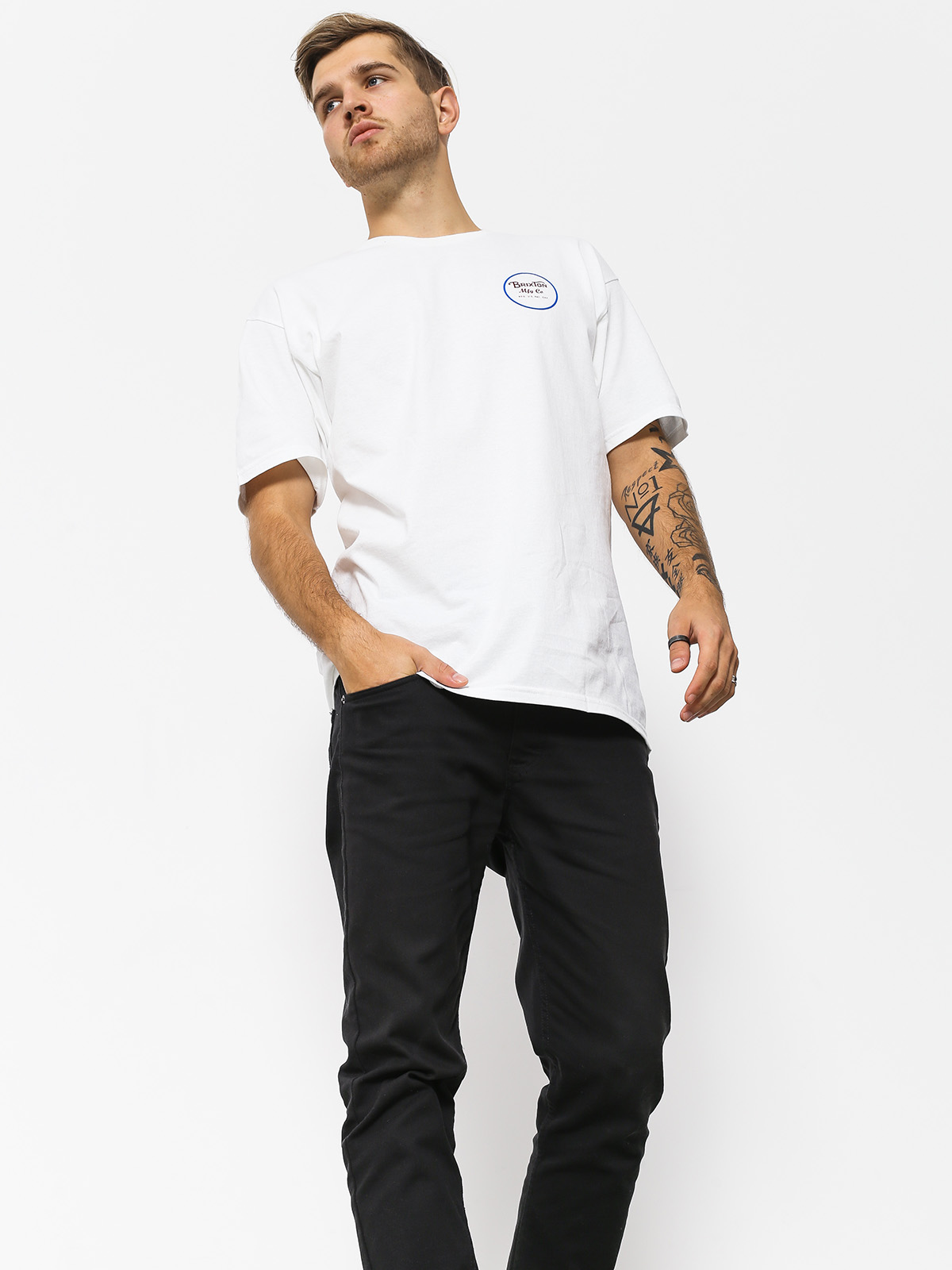 T-shirt Brixton Wheeler II Stnd (white/blue/red)