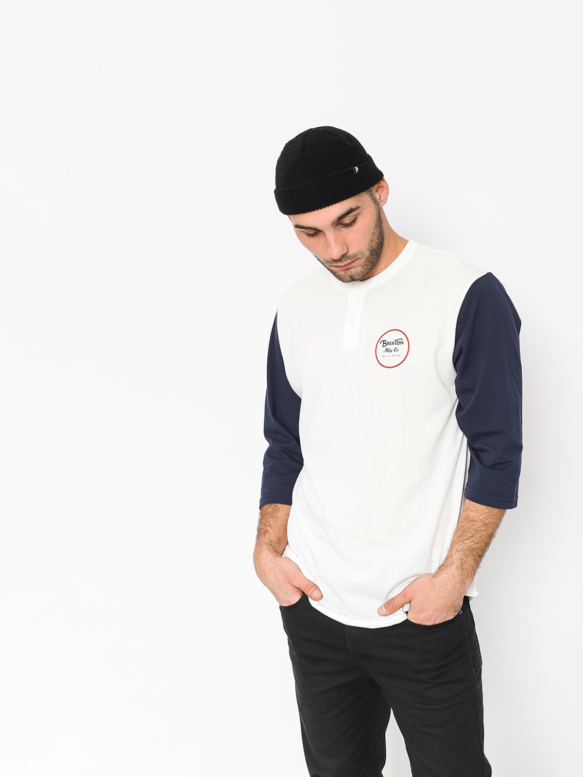 T-shirt Brixton Wheeler 3/4 Slv Hnly (off white/navy)