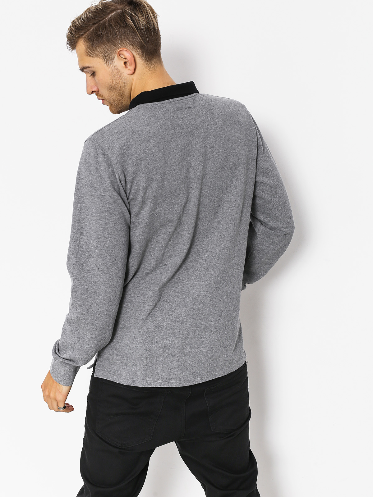 Longsleeve Brixton Wingate Polo (heather grey/black)