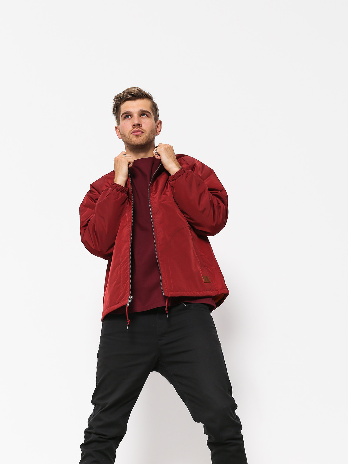 Kurtka Brixton Claxton Collar Sherpa (burgundy)
