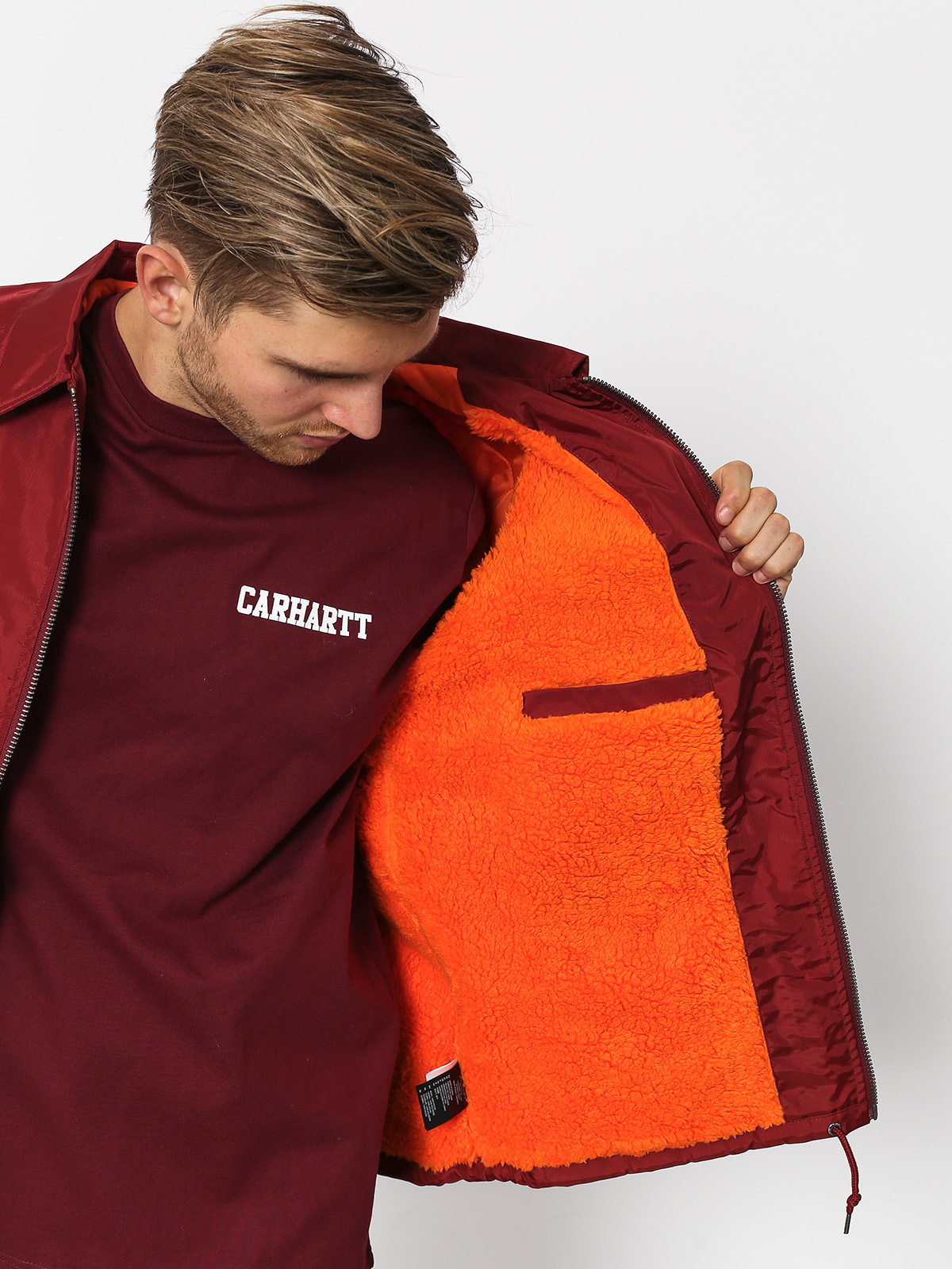 Kurtka Brixton Claxton Collar Sherpa (burgundy)