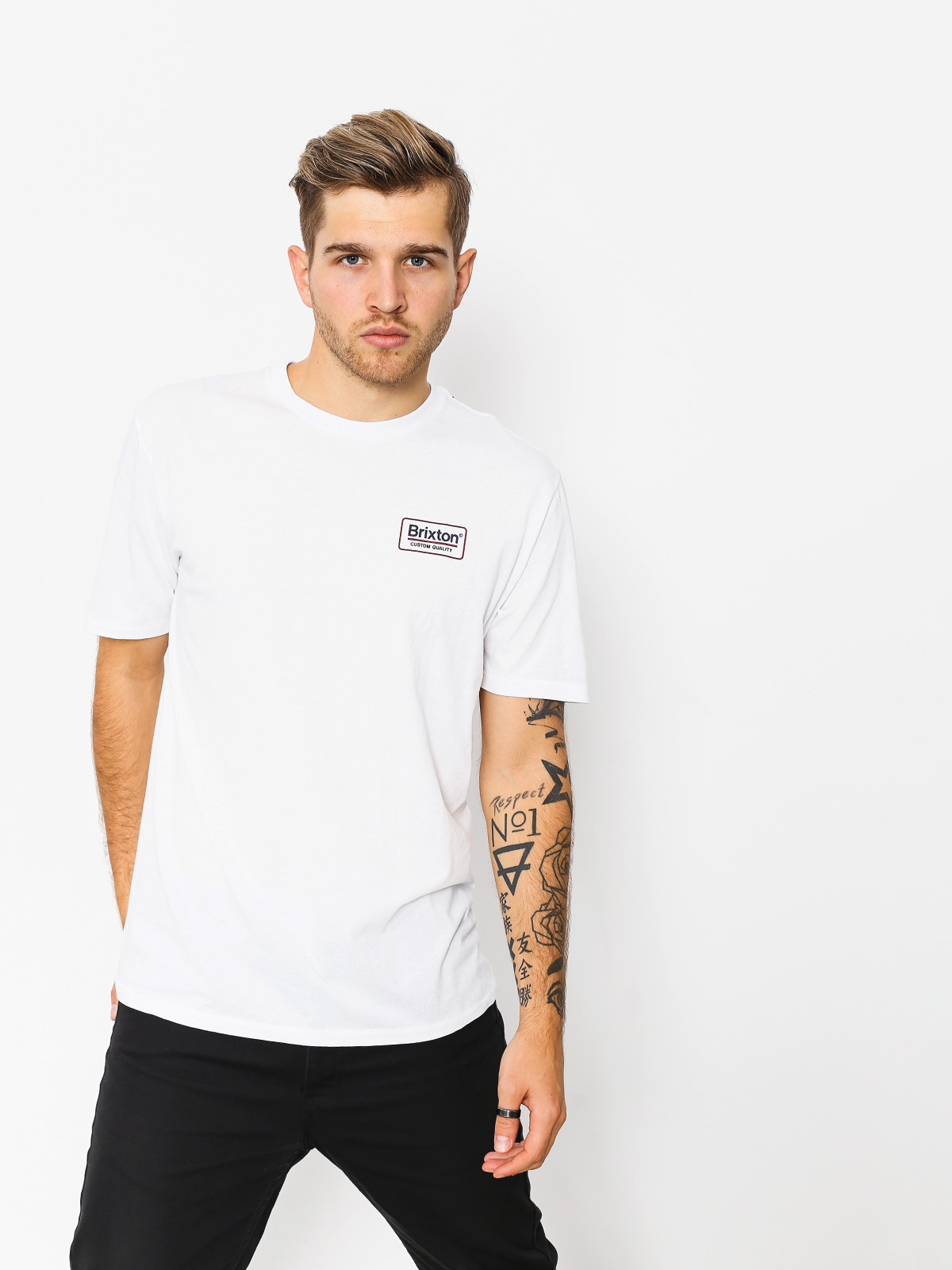 T-shirt Brixton Palmer Prem (white/navy)