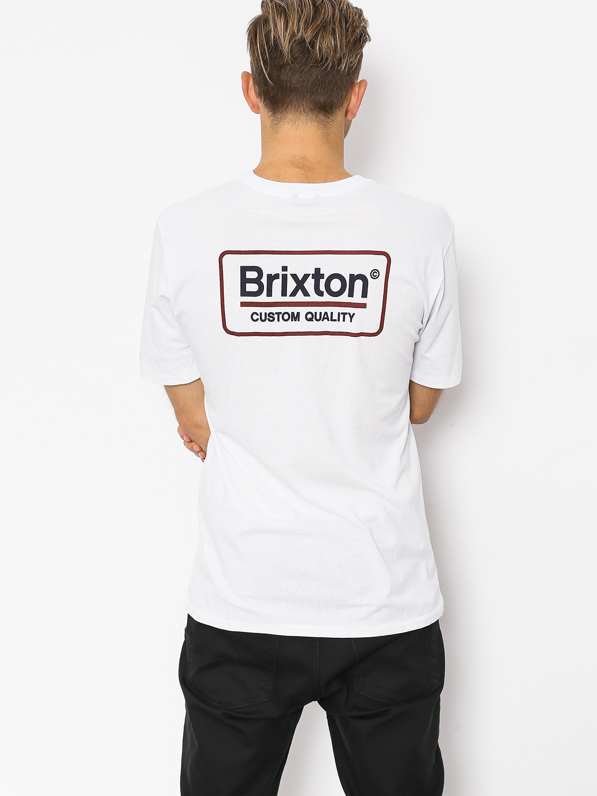 T-shirt Brixton Palmer Prem (white/navy)