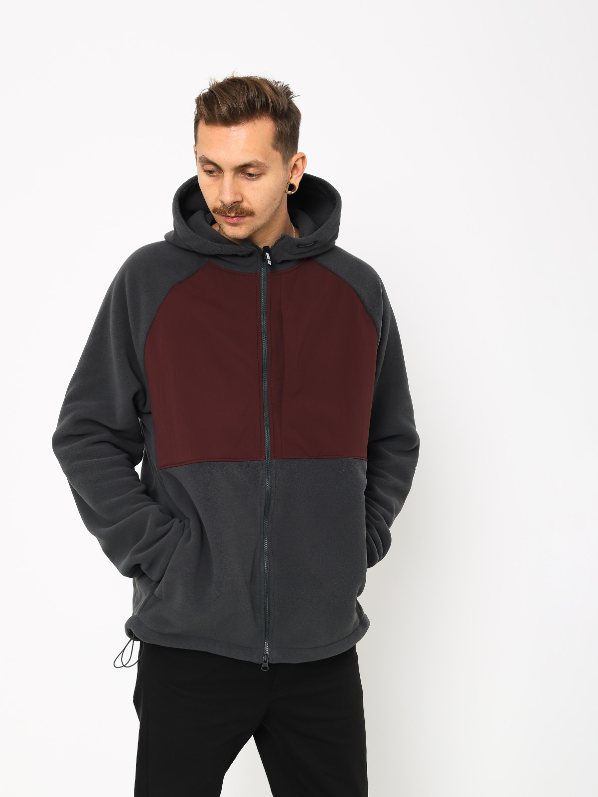 Bluza z kapturem Nike SB Sb Hoodie Fz Polartec ZHD (anthracite/burgundy crush/black)