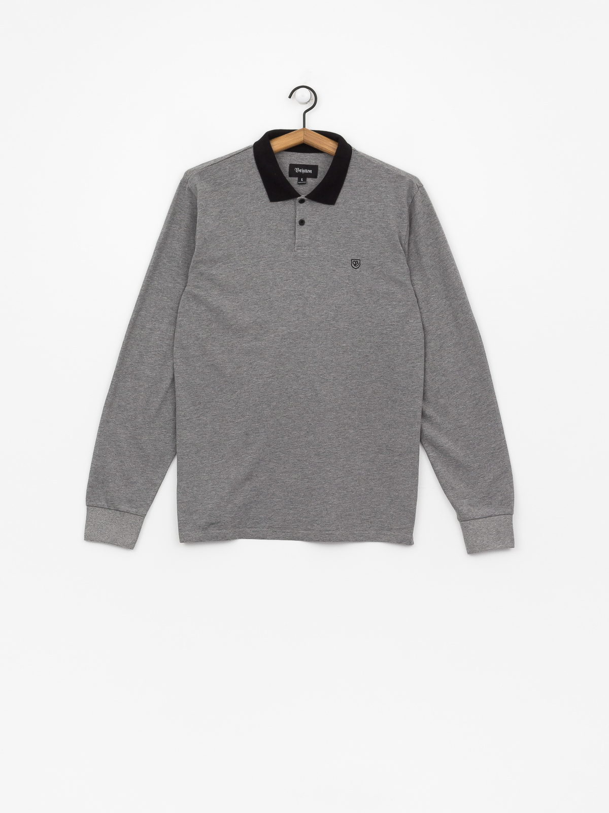 Longsleeve Brixton Wingate Polo (heather grey/black)
