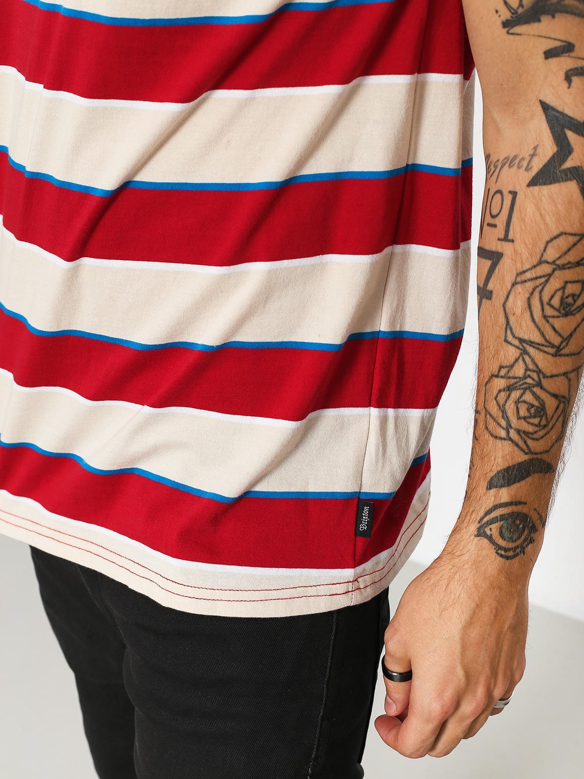 T-shirt Brixton Hilt Wshd Pkt (tan/red)