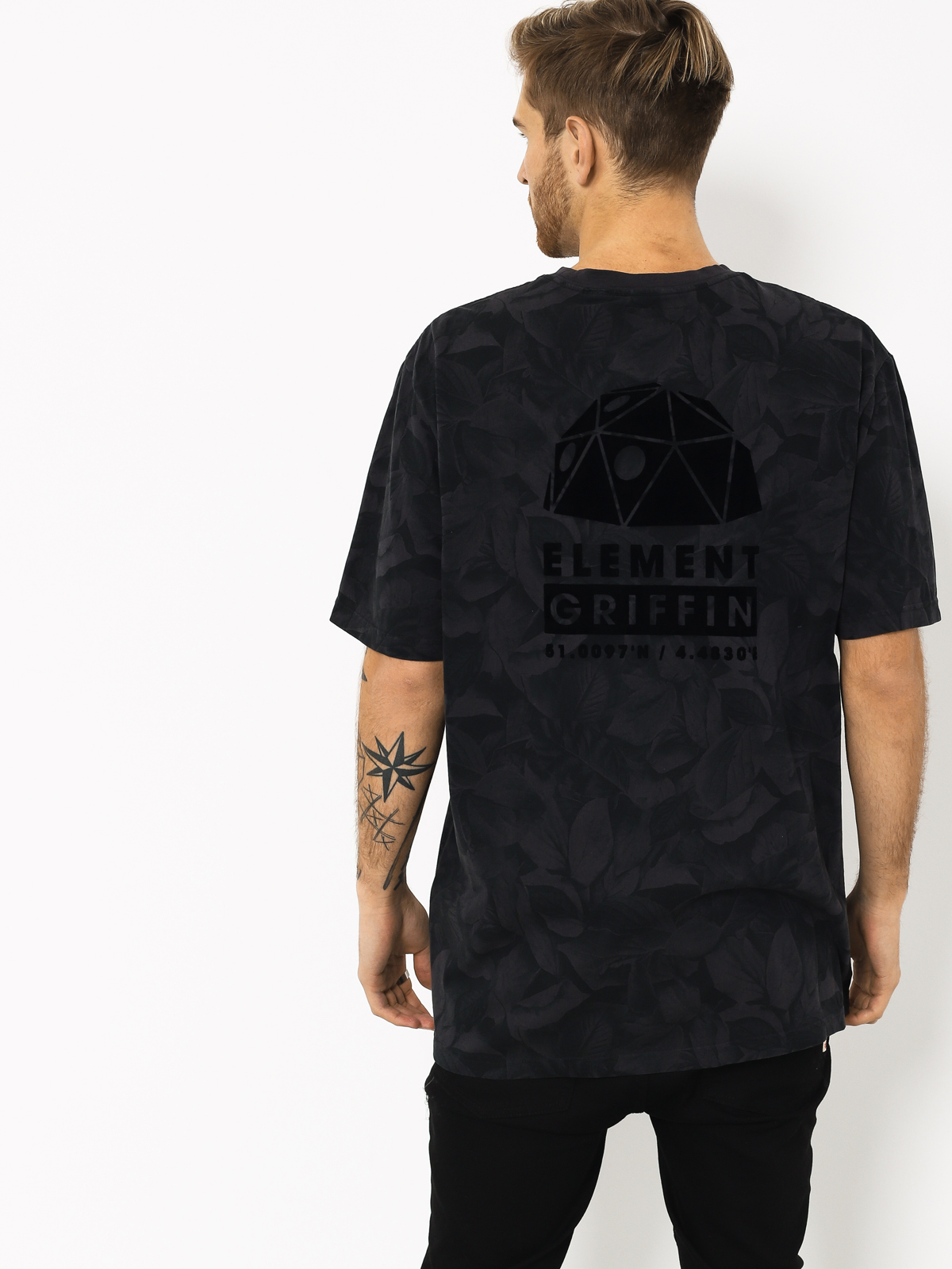 T-shirt Element Griffin Leaf Camo (flint black)