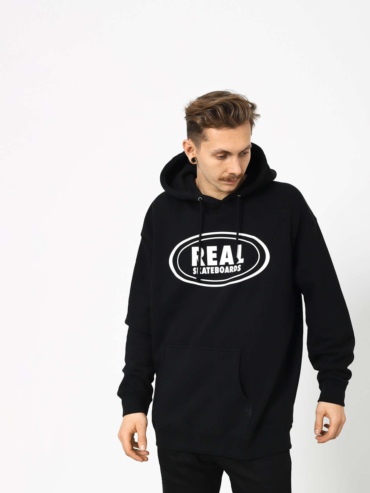 Bluza z kapturem Real Og Oval HD (black/white)