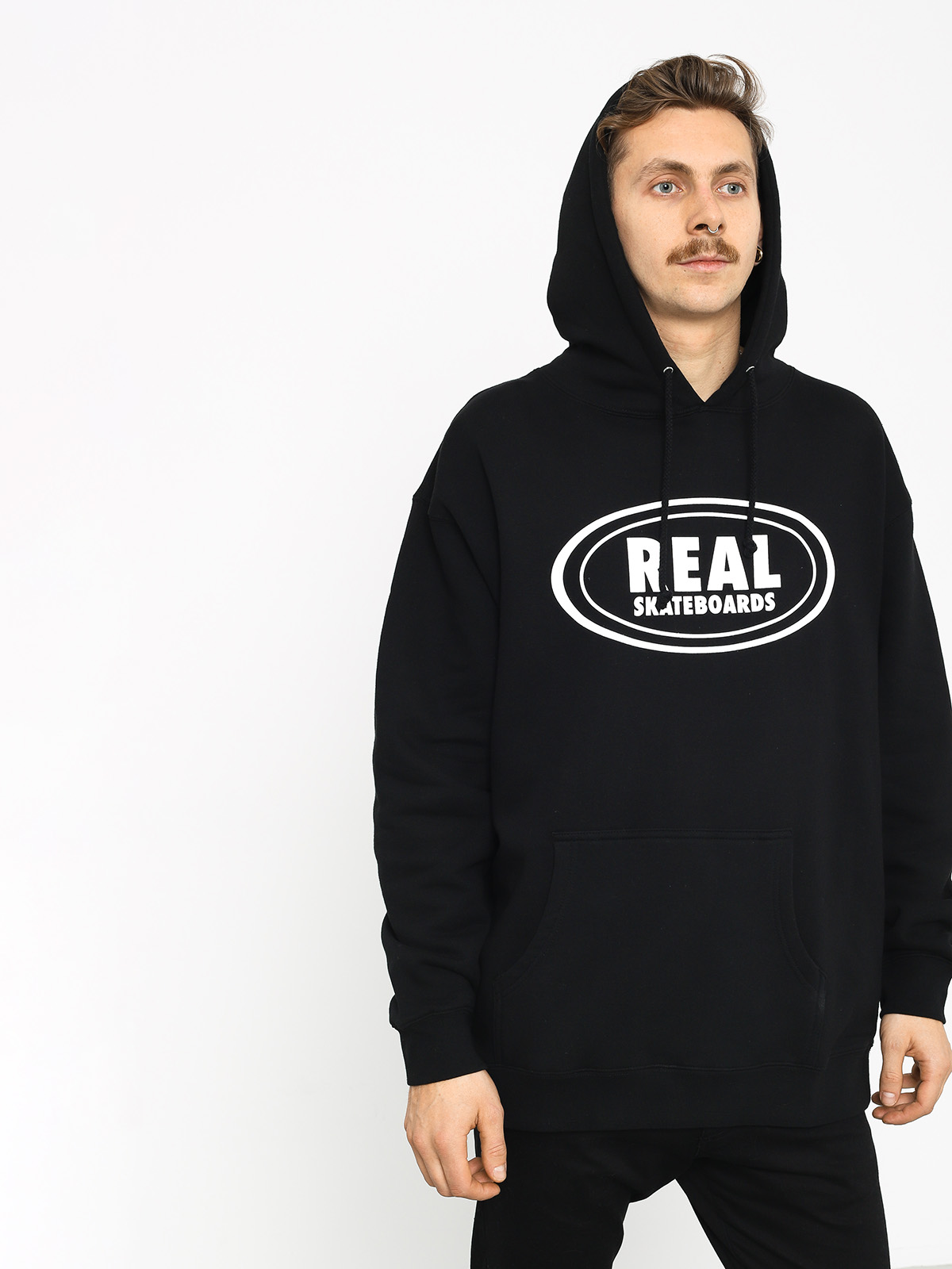 Bluza z kapturem Real Og Oval HD (black/white)