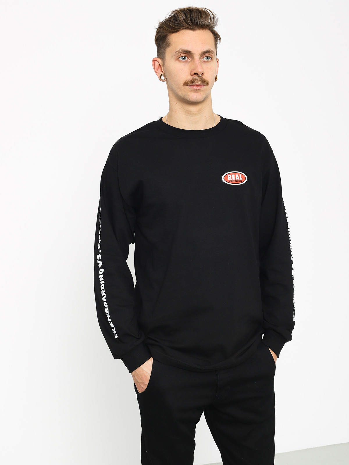 Longsleeve Real Evryne Ovl (black/white)