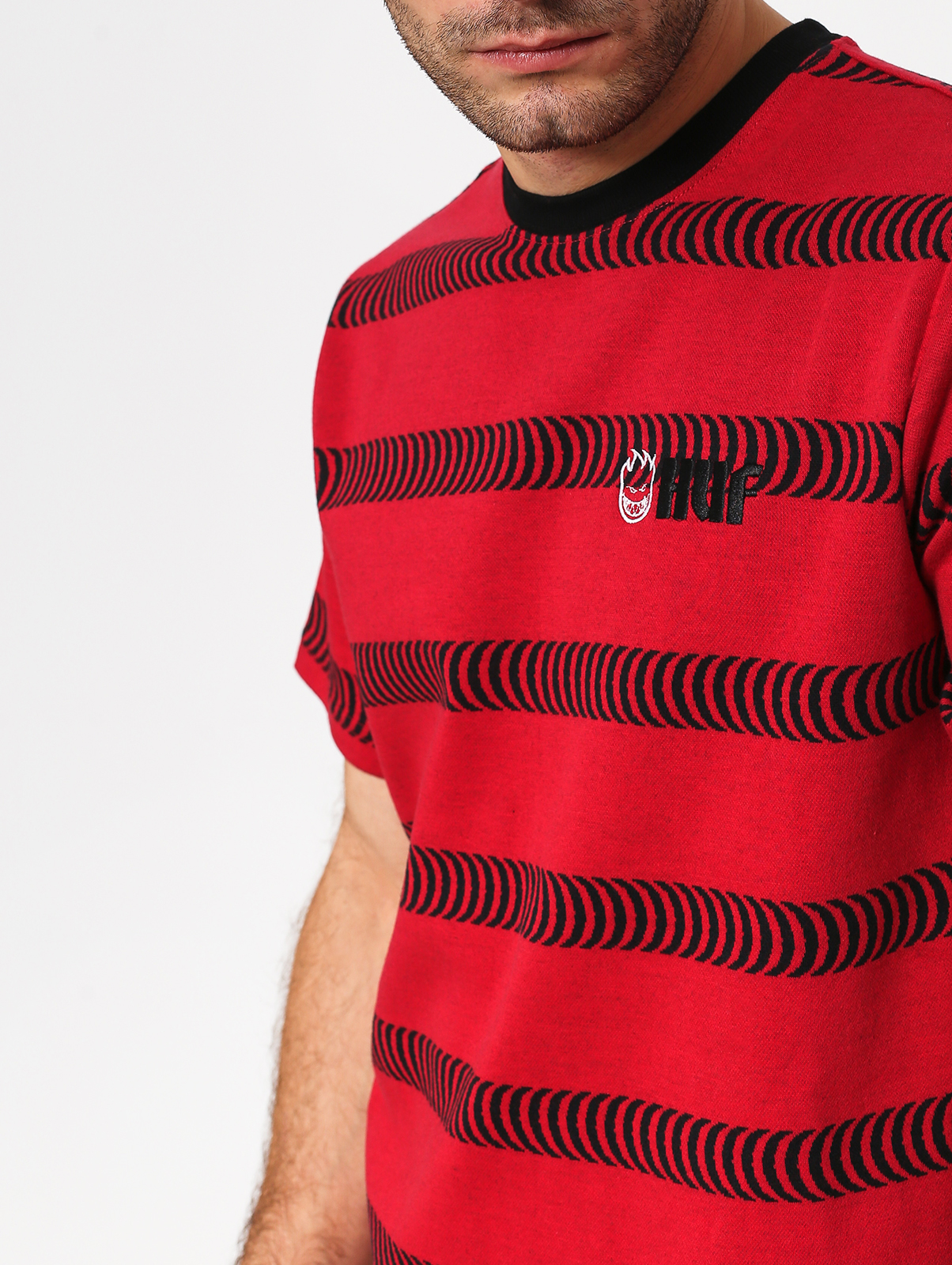 T-shirt HUF Spitfire Striped Knit (red)