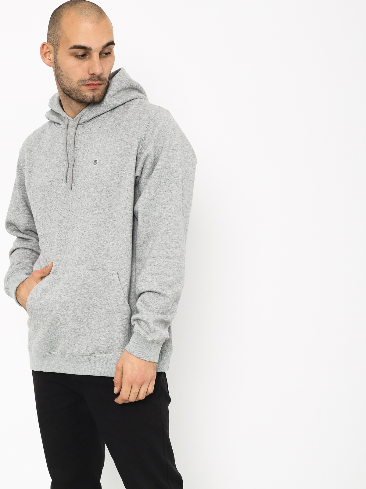 Bluza z kapturem Brixton B Shield Intl HD (heather grey)