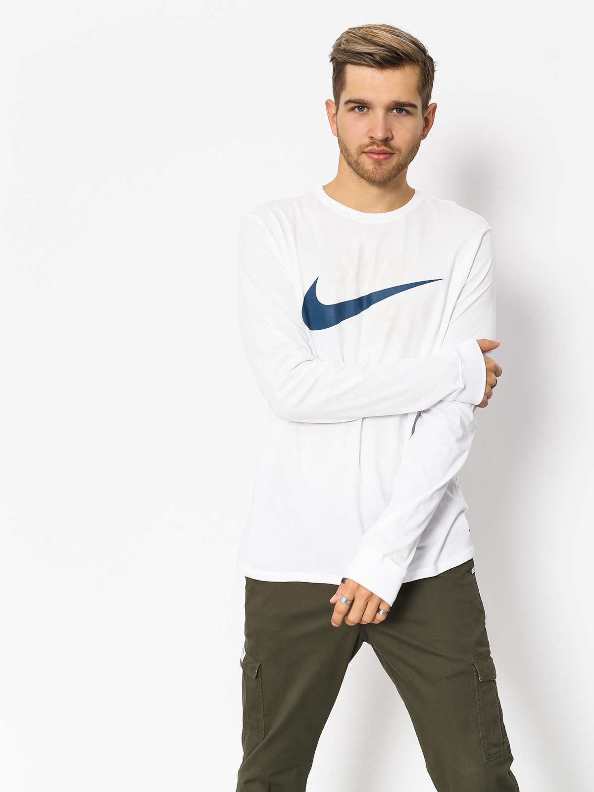 Longsleeve Nike SB Sb Backwards (white/blue force)
