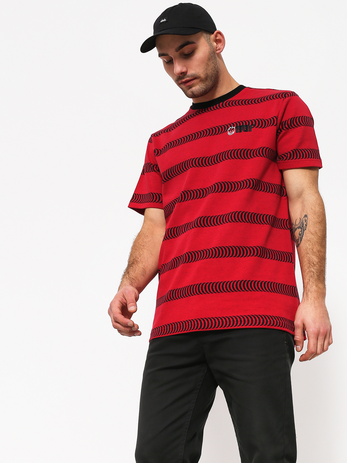 T-shirt HUF Spitfire Striped Knit (red)