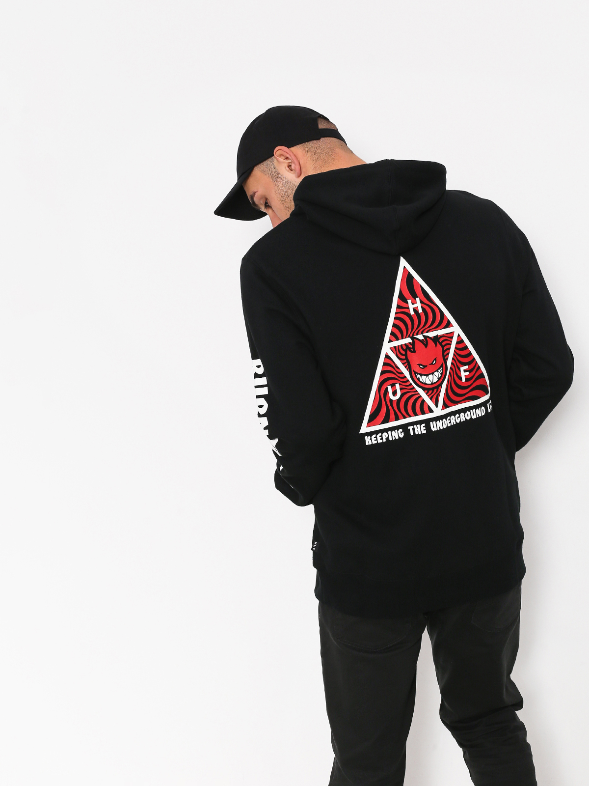 Bluza z kapturem HUF Spitfire Triangle HD (black)