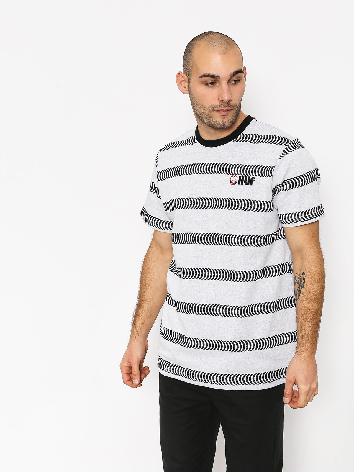 T-shirt HUF Spitfire Striped Knit (white)