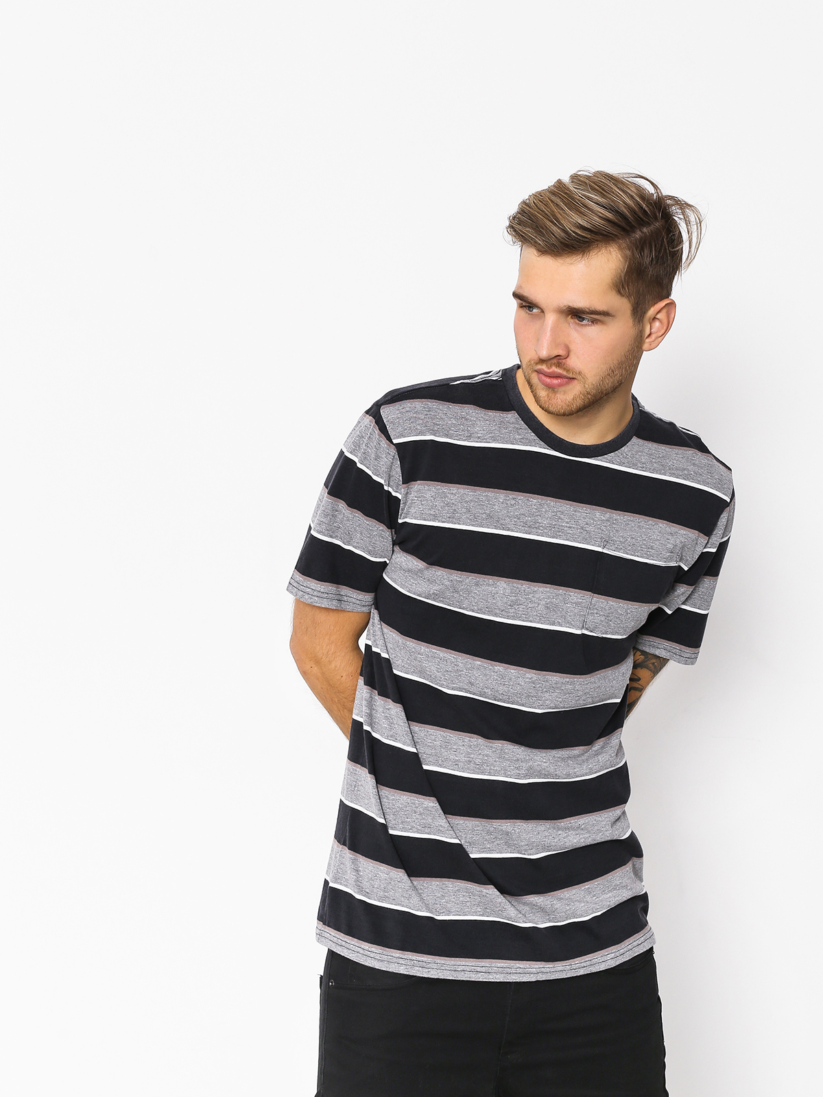 T-shirt Brixton Hilt Wshd Pkt (heather grey/black)