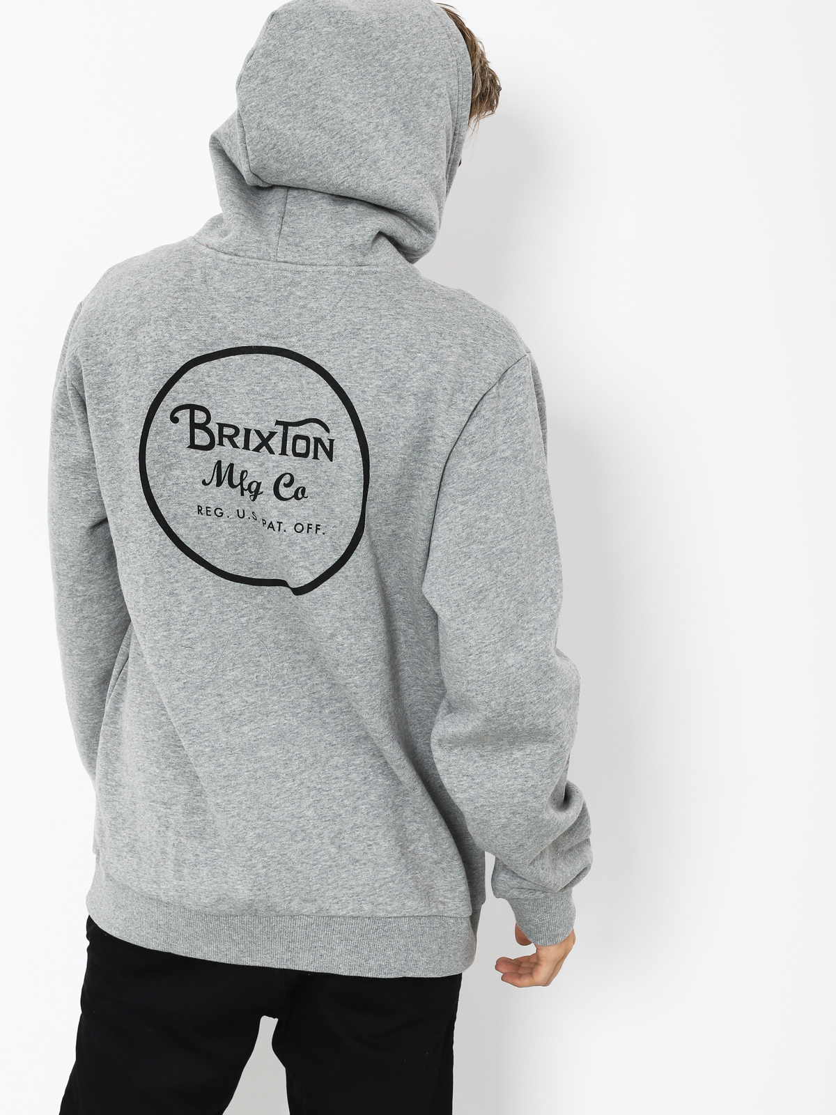 Bluza z kapturem Brixton Wheeler Intl HD (heather grey/black)