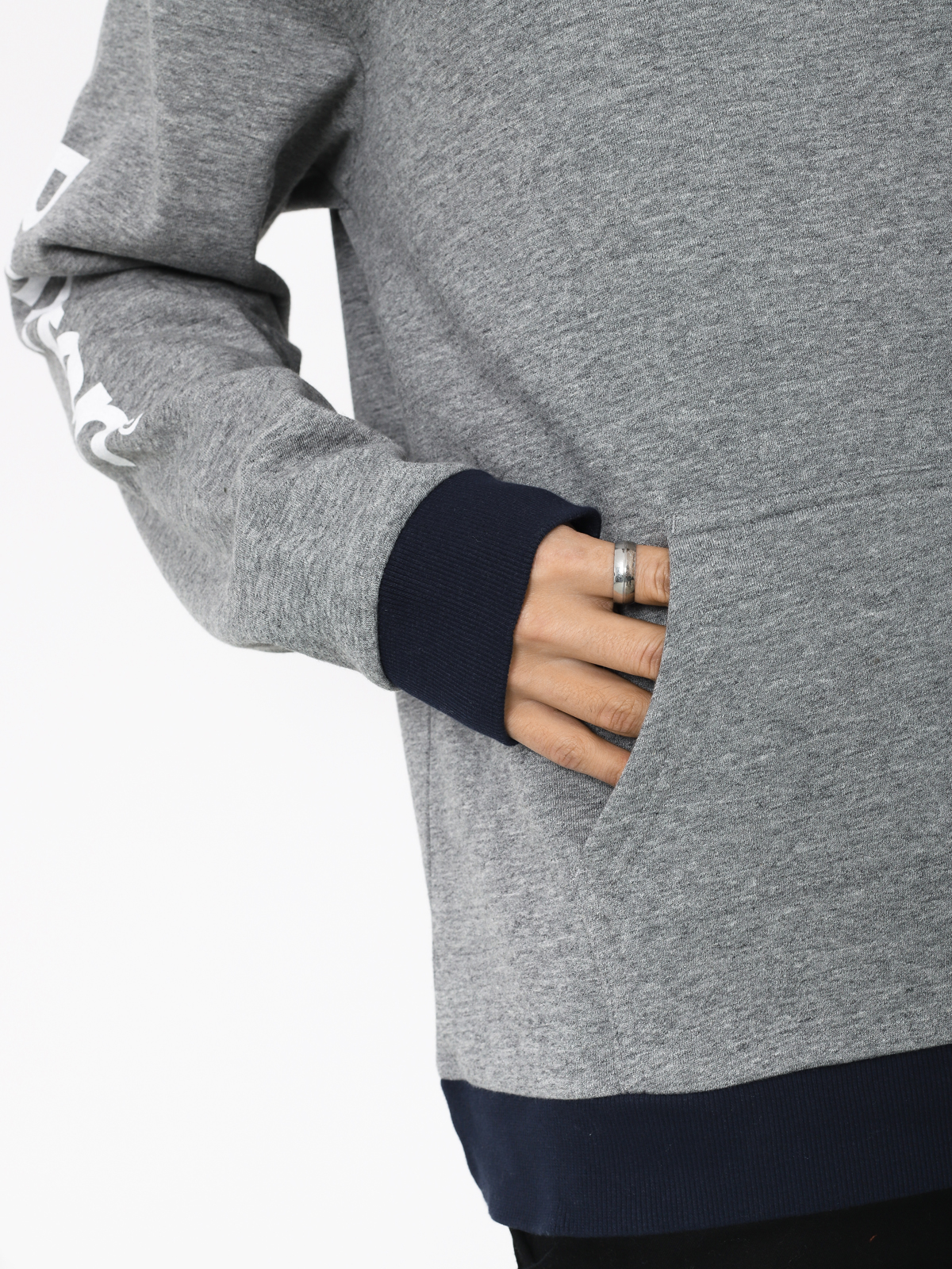 Bluza z kapturem Brixton Palmer II Intl HD (heather grey/navy)