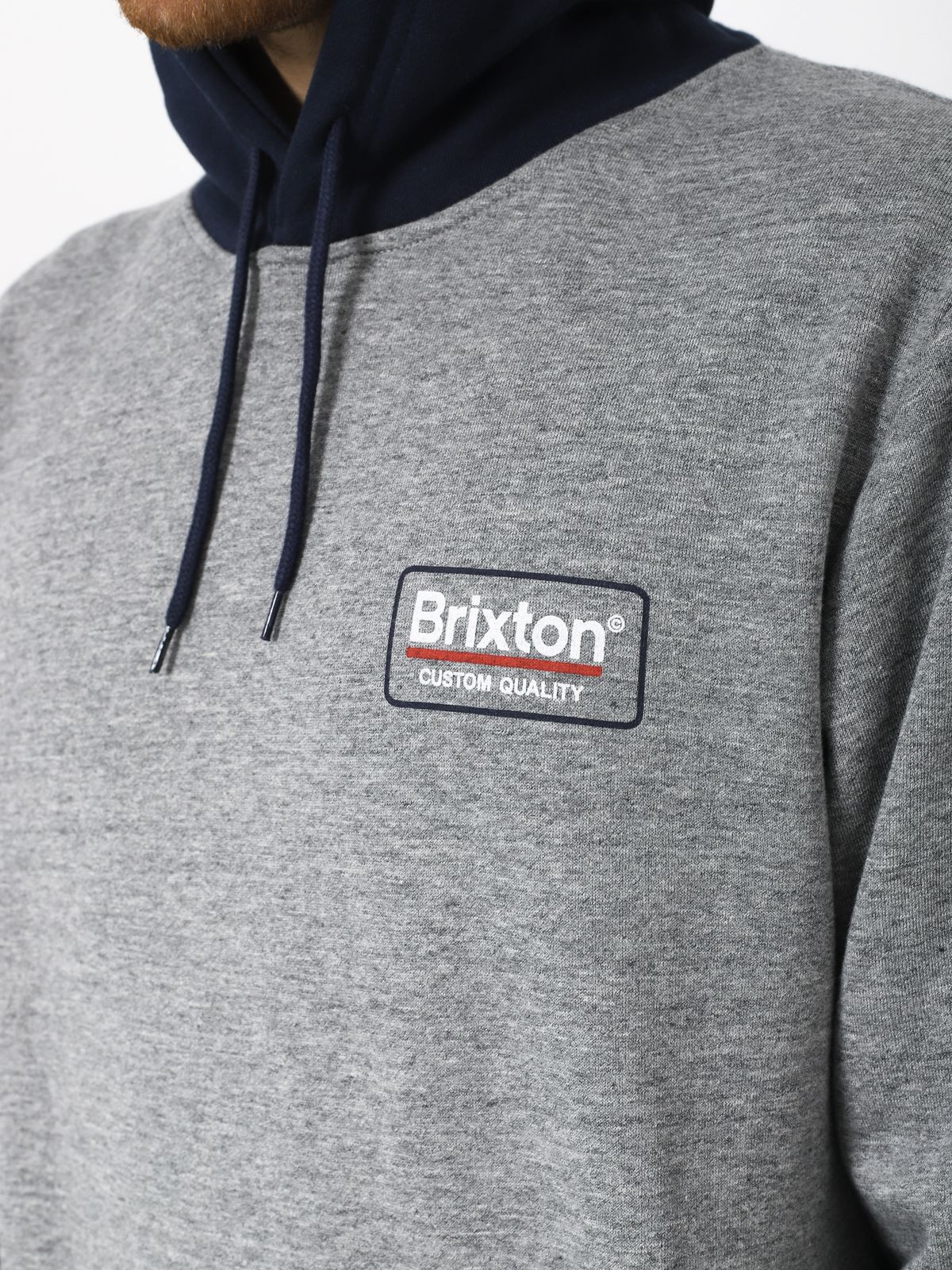 Bluza z kapturem Brixton Palmer II Intl HD (heather grey/navy)