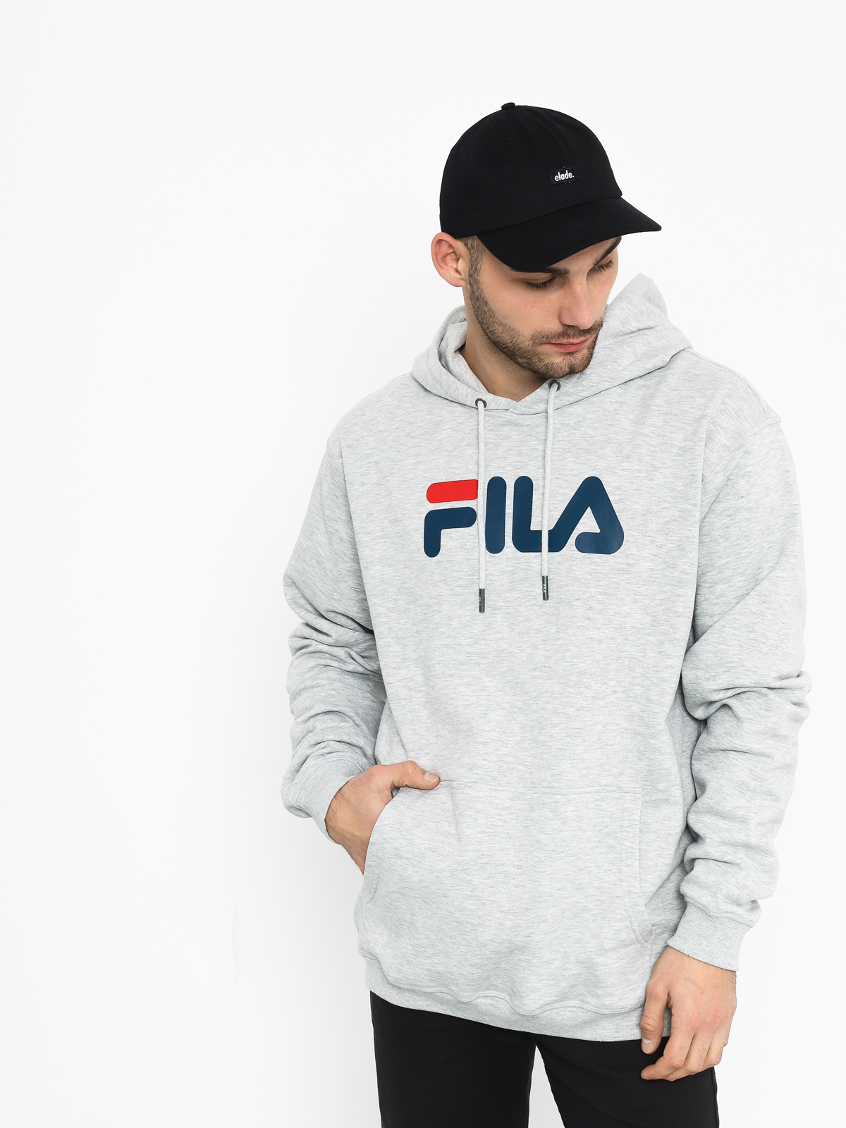 Bluza z kapturem Fila Pure HD (light grey mel bros)