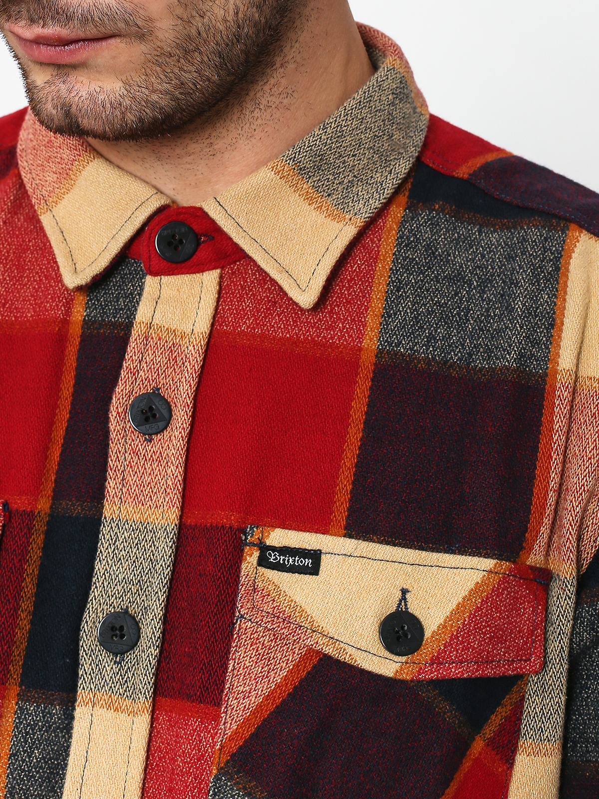 Koszula Brixton Durham Ls (red/navy)
